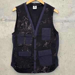 Wasted Collective Utility Vest Black Splatter Streetwear, Unisex XS, NWOT